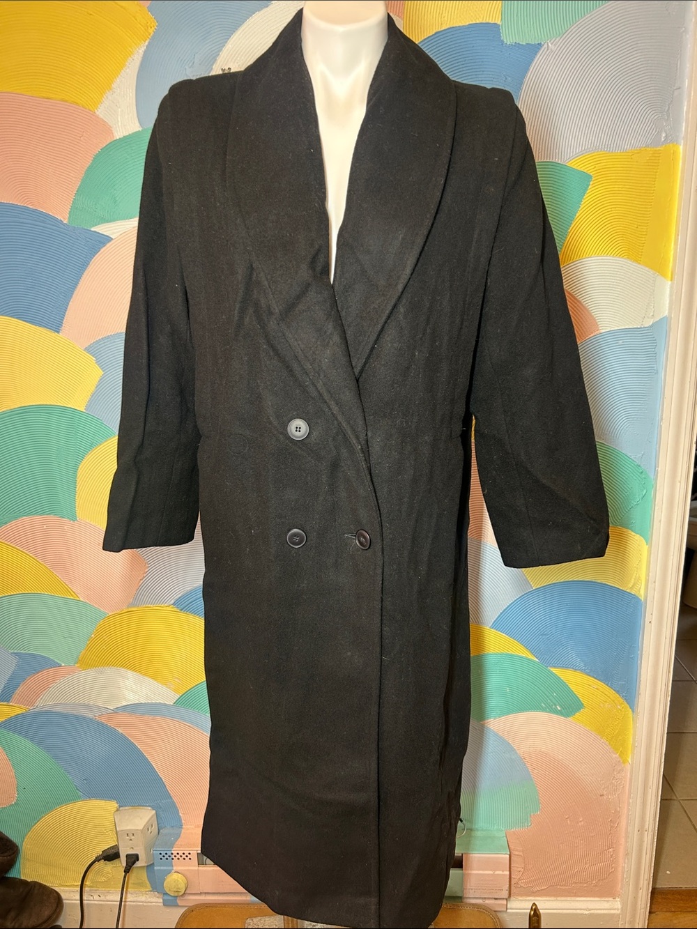 Vintage forecaster Classic Black Double-Breasted Women’s Coat sz 12